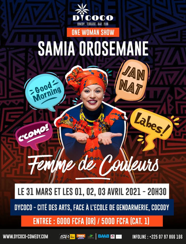One woman show Samia Orosemane: Femme de couleurs