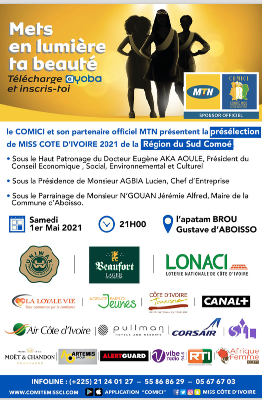 Présélection de Miss Ci 2021 de la Région du Sud Comoé