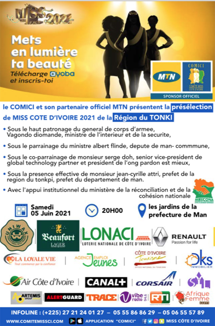 Présélection Miss CI 2021 de la Région du Tonkpi