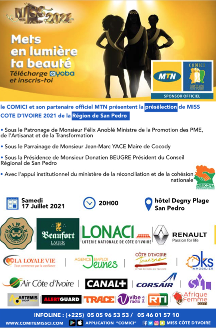 Présélection de Miss CI de la region de San Predo