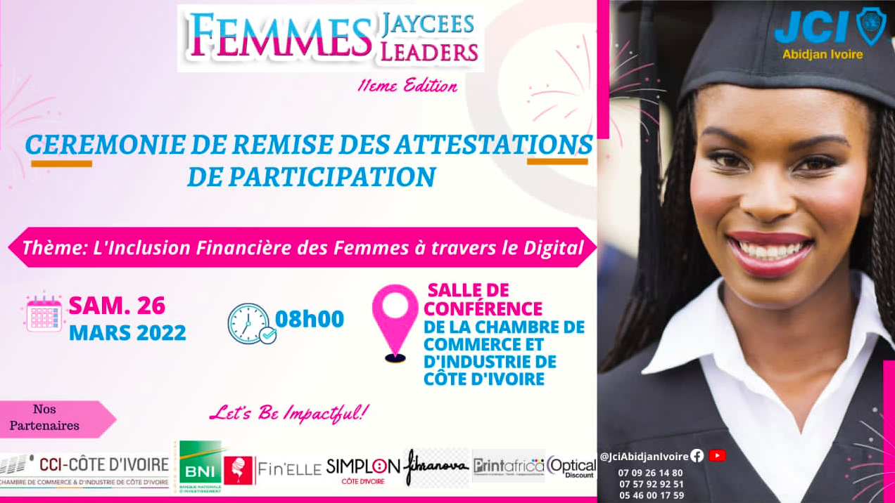 Femmes Jaycees Femmes Leaders : Cérémonie de remise d'attestation de participation