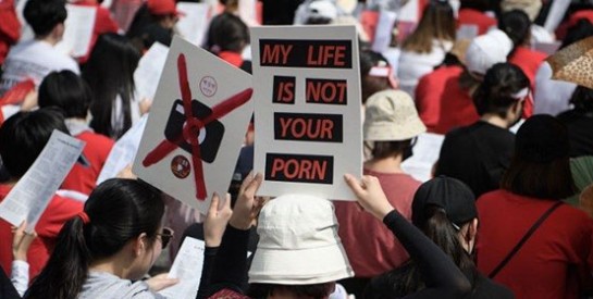 En Corée du Sud, les femmes manifestent contre ``la pornographie par caméra espion``