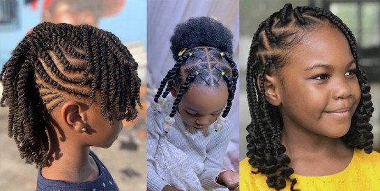 Twist, chignons et mini braids pour enfants