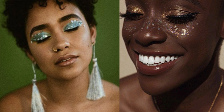 Paillettes sur les yeux : beauté ou risque ?
